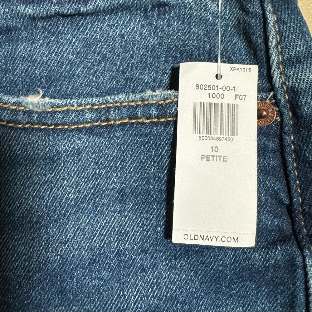 NWT Old Navy Extra High Rise Curvy Straight Leg Raw Edge Distressed Jeans - Picture 9 of 10